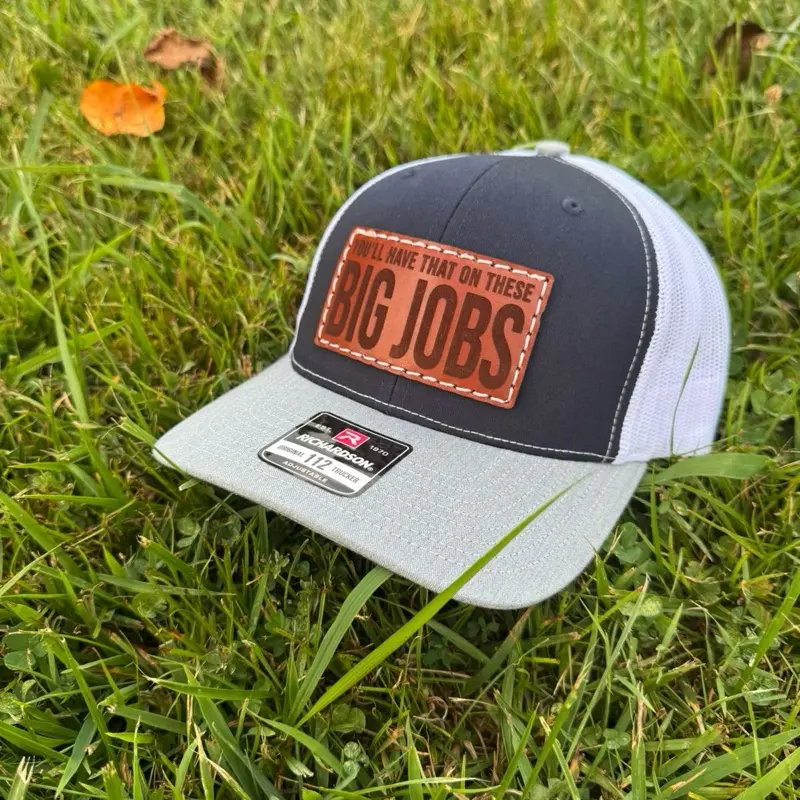 Blue Collar Hat, Big Jobs, Clean Money, Construction, Electrician, Lineman, Welder, Mechanic, Leather Patch Hat, Gift, His Her, Dad Hat, Trucker Hat, Country Hat, Working Man