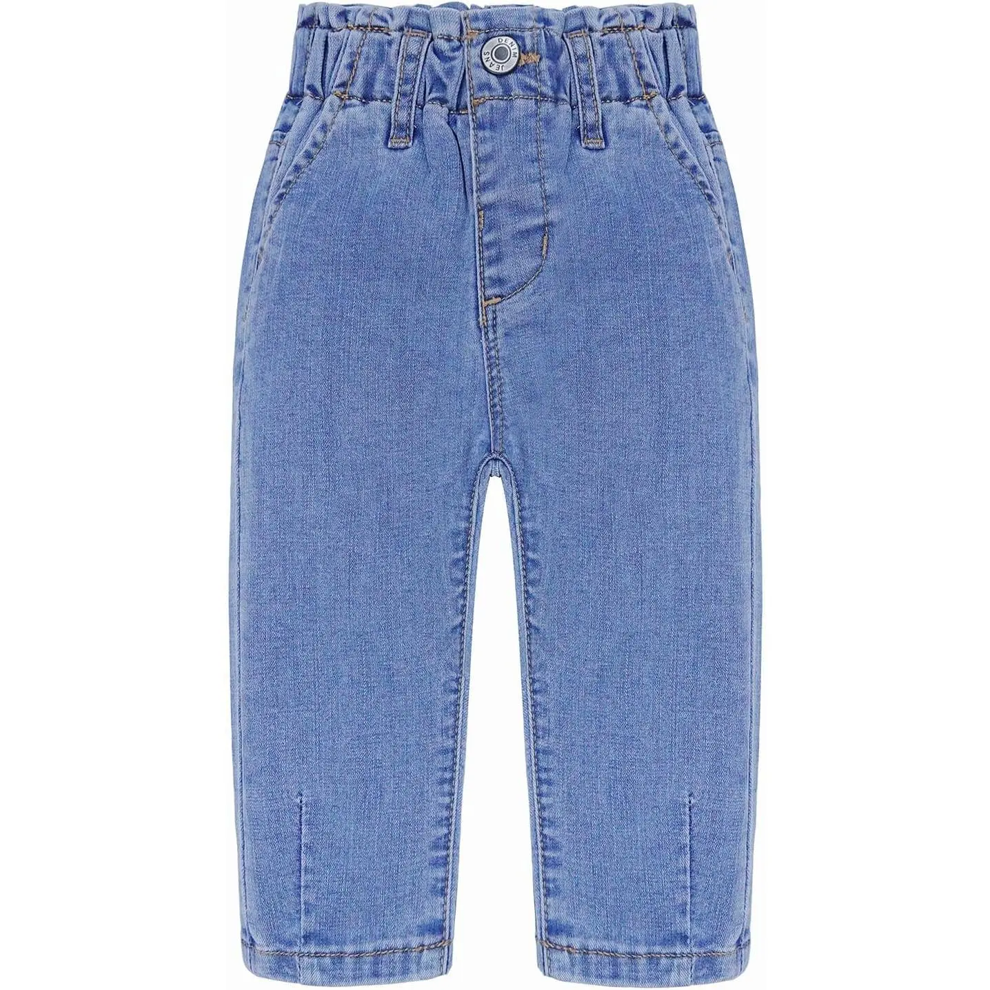 Kidscool Space Unisex Toddler Elastic Waist Jeans - All Season Denim Fabric, Ripped Look, Slight Stretch, Distressed Light Wash Pants (9M-5T), Unisex Wear