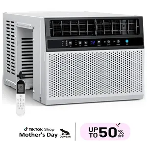 COWSAR Window Air Conditioner, 10000/12000 BTU Window AC Unit, U-Shaped Air Condtioner Cooling Room 550sq.ft, Fast Cooling, 24H Timer,Dehumidifier Mo, Energy Saving, Remote Control for Living Room, Bedroom, Office