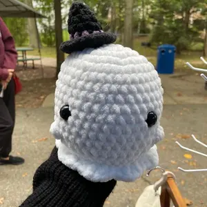 Gertrude the ghost crochet plush | ghost plush | amigurumi | handmade crochet | witchy | zombie | Halloween decor | spooky season |