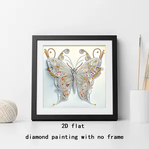 Butterfly Pattern Diamond Painting DIY Kit, Suitable for Beginners, Mosaic Gem Art Decorations, Creative Wall Art, 30x30cm Unframed