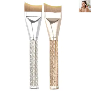 Moon Shape Rhinestone Foundation Brush Makeup Tool, Cosmetic Brushes, Perfect for Applying Concealer & Blending, Essential Beauty Accessory