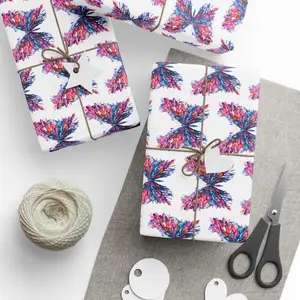 Radiant Rainbow Butterfly Wrapping Paper for Celebratory Gifts