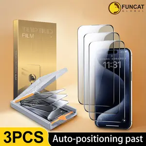 FUNCAT I3PCS] Screen Protector Cabin; Foriphone 16/15/14/13/12 Dust Free, Bubble Free,Precise Fit, 【3pcs +A Reusable Cabin】(HighDefinition/Anti-Spy)