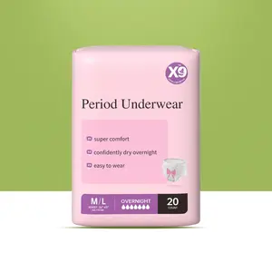 X9 Menstrual Underwear | Portable Disposable Period Panties | 360° Leak Protection—Sleep Soundly All Night | Adult-Specific Anti-Side-Leakage Menstrual Briefs | 20-Pack (Size M/L)