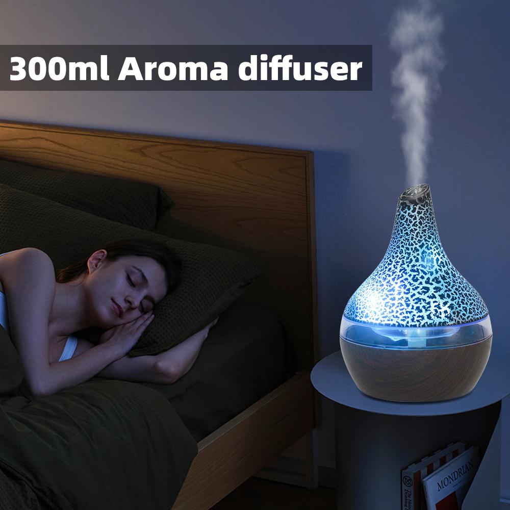 Perfect humidifier for Bedroom & Office 300ml USB Essential Oil Diffuser ultra Quiet Operation, 7 LED Colors light , Auto Shut-Off for Desk & Trave home decor aromatherapy oildiffuser colorful air timer remote control aroma diffuser