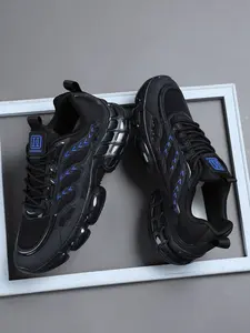 Men's Low-Top Outdoor Casual Training Shoes, Wave Armor Textile Upper, Thick Bubble Sole, Breathable Flexible Running Shoes
