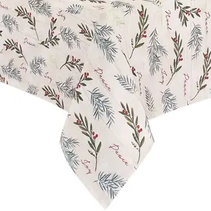 Holiday Tree Trimmings Tablecloth - 60" x 120" - Red/Green - Elrene Home Fashions