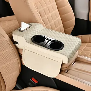 Universal Car Armrest Storage Bag, Multi-Functional Central Elbow Cushion, Car Paper Towel Holder, 5-In-1 Organizer for Vehicles, Car Armrest Box
