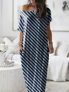 Women's Loose-Fit Casual Dress, Round Neck Batwing Short Sleeve Comfortable Home Wear, Elegant Victorian Style for Fall Winter Season