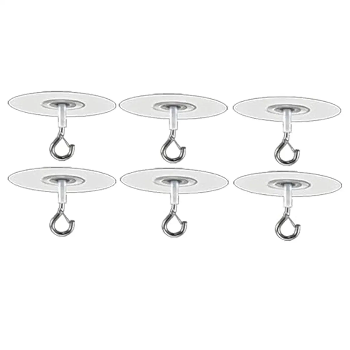 6Pcs Adhesive Ceiling Hooks for Popcorn Concrete Textured Ceiling Wall Surface, No Drilling Self Adhesive Ceiling Hooks