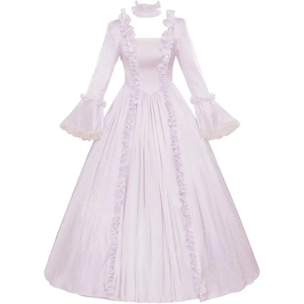 Women's Elegant Historical Gown - White Medieval-Victorian-Rococo-Renaissance Style Cosplay Garment, Fashionable Costume for Themed Events, Ball, Lady, Hip, Elegance, Plus Size, 3Xl, Vintage, Polyester, Dress, Robe, Clothes, Ball Gown, Victorian Era, Xxxl