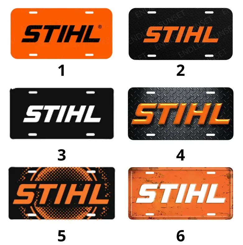 [STIHL, Power Tools, Equipment, Camo & Truck Vibe] STIHL'ss Power'ss Tools Equipment Camo Aluminum License Plate, 12x6 Front Car Tag, Power Tools Work Vehicle Vanity Decor