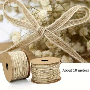 10m Natural Jute Rope for Crafts, Gift Wrapping, and DIY Projects – Durable Beige Hemp Cord with Spool for Handmade Decorations, Garden Gifts, and Artistic Creations, Ribbon for Crafts
