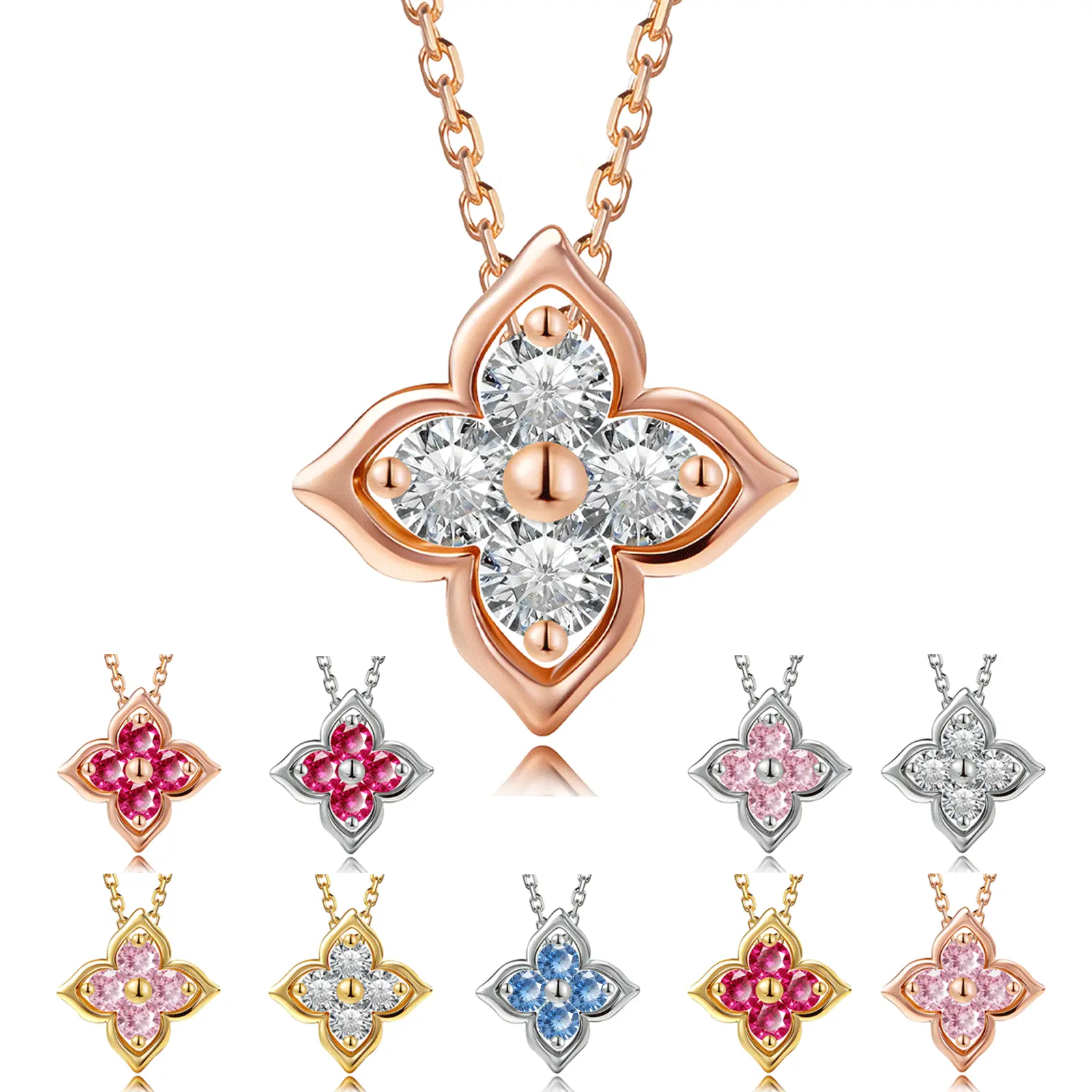 Helirose Four Leaf Clover Necklace for Women, 18K Gold Plated Dainty Lucky Clover Pendant Necklace, Hypoallergenic Non Tarnish Jewelry, Meaningful Gift for Her