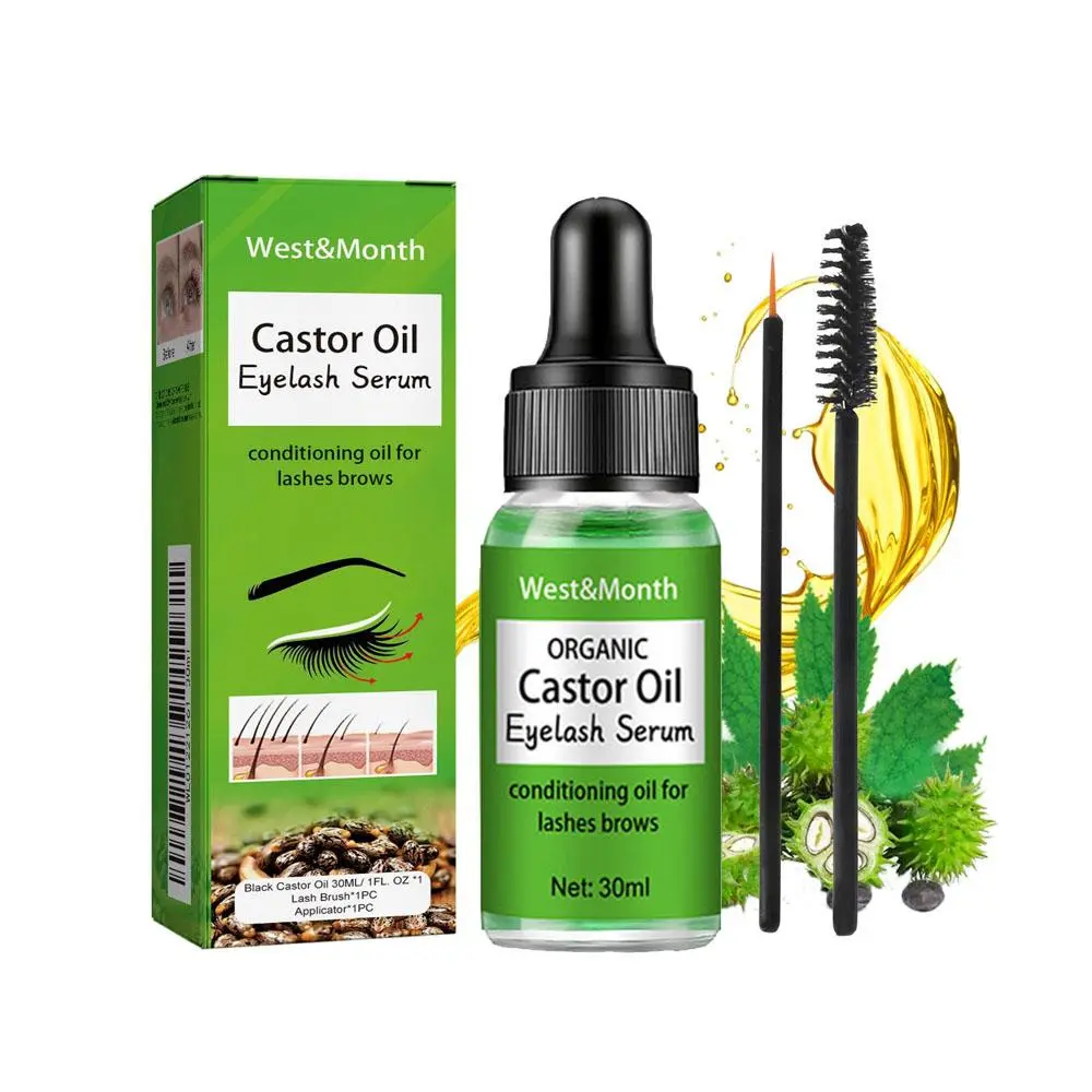Castor Oil Eyelash Serum, Natural Eyelash Extensions Serum, Eyelash Care Product for Women & Girls, Eye Makeup Product for Daily Use