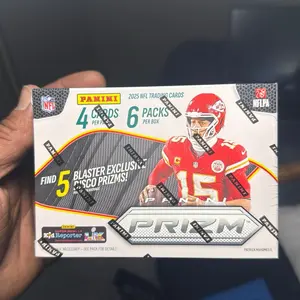 Panini 2025 NFL Trading Cards Prizm Box - 6 Packs, 4 Cards Per Pack, 5 Blaster Exclusive Disco Prizms