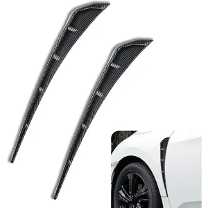 PCS Car Fender Side Vents, ABS Carbon Fiber Spoiler Body Fender Cover, Air Flow Intake Hole Grille Spoiler Deco Sticker, Sport Stytle Modified Exterior Accessories for Cars (Carbon Fiber)