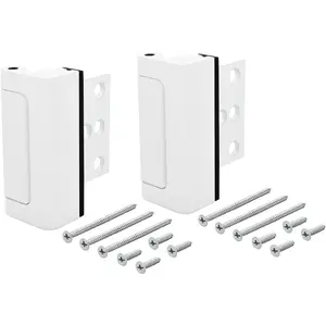 Supply Door Reinforcement Lock, Privacy Door Latch Harden Construction 3"" Stop Childproof, White (2 Pack)"