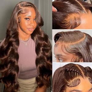 Bling Hair Chocolate Brown 13x4 13x6 Lace Front Human Hair Wigs For Women Brazilian Body Wave Lace Frontal Wigs 100% Real Human Hair summerwins