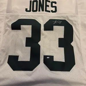 Green Bay Packers Aaron Jones Signed #33 White Custom Football Jersey with JSA COA Authentication