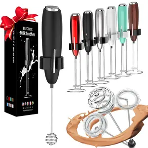 Battery Required Electric Milk Frother, 1 Box Handheld Milk Frother, Stainless Steel Drink Mixer for Milk Coffee, Lattes, Cappuccino, Frappe, Matcha, Hot Chocolate, 2024 Kitchen Gadgets, Birthday Gifts