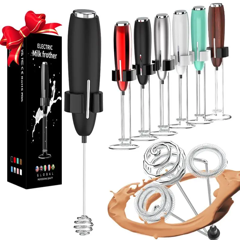 Battery Required Electric Milk Frother, 1 Box Handheld Milk Frother, Stainless Steel Drink Mixer for Milk Coffee, Lattes, Cappuccino, Frappe, Matcha, Hot Chocolate, 2024 Kitchen Gadgets, Birthday Gifts