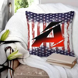 [Digital Printing Throw Pillow] American Flag And Dynamic Red 26 Letter Design, Soft Polyester Fabric Pillow Case, Durable Grunge Style Art, Perfect For Home Decor, Living Room, Sofa, And Bedroom Accent Pillows, 45 × 45cm Includes Pillow Insert Zipper