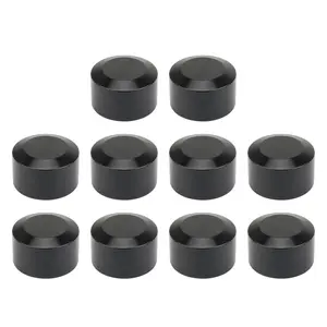 10 count  Bolt Covers Engine Topper Caps  for Harley  Cam Sportster Dyna Touring Electra Street Glide Softail Breakout FL (Black fit 11-14.6mm Bolt, Large)