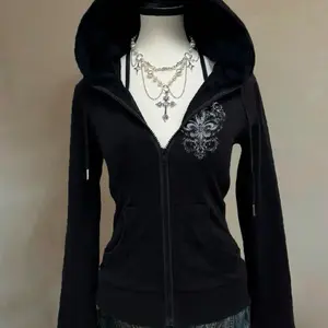 Zip-Up Black Graphic Hoodie