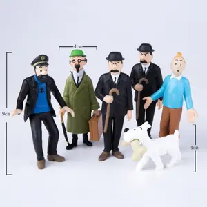 The Adventures of Tintin: 6 Styles of 1st & 2nd Generation Tintin, Dupont Brothers & Snowy Action Figures & Ornament Models