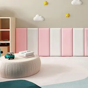 5-Piece Soundproof Self-Adhesive Wall Panels, Removable Peel and Stick Wallpaper Designs DIY Decor, Soft Wall Panels for Bed Head Background, TV Background, Easy to Use