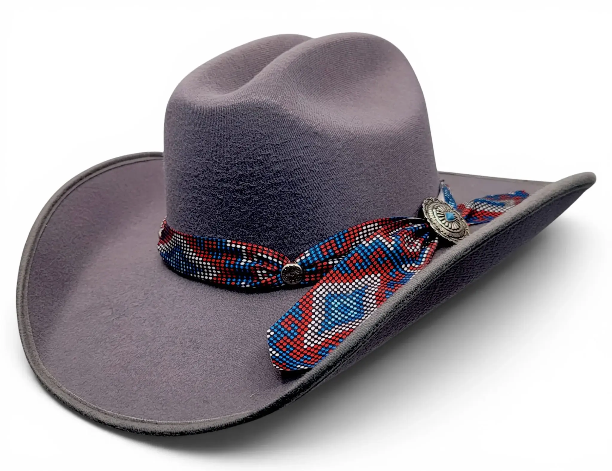 Women’s Gray Faux Felt Cowgirl Hat with Charlie Hat Band