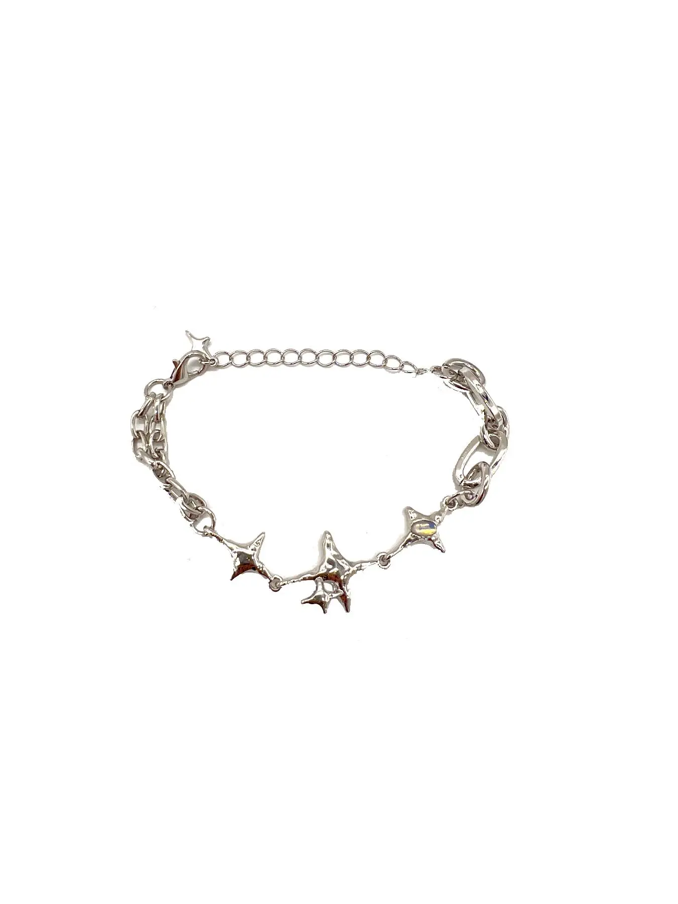 Star & Artificial Gemstone Decor Link Bracelet, Fashionable Jewelry for Women & Girls, Fashion Jewelry for Party, Daily Clothing Decor, Trendy All-mat