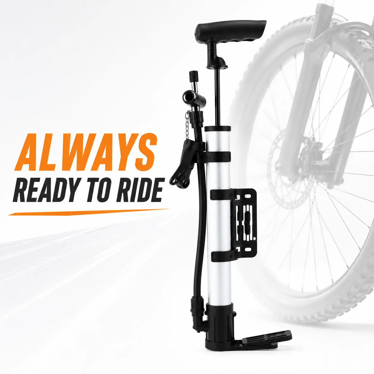 Portable Mini Bike Pump Bicycle Air Inflator with Mount Frame for Mountain & Road Bike Ball-2806