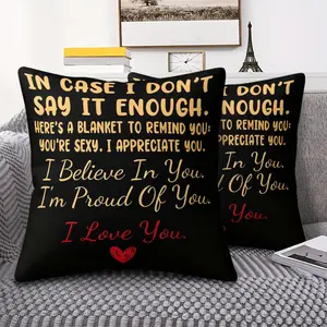 ❤️1Pack "I Love You" Quote Print Throw Pillow, Romantic Accent Pillow & Cushion for Couch Bed Sofa, Soft Square Decorative Pillow, Perfect Gift for Partner to Show Affection(Includes Pillow Insert)