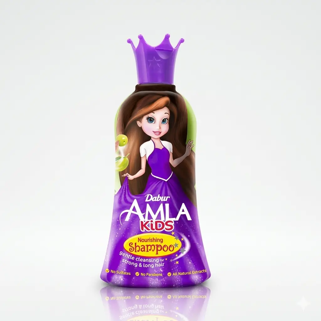 Dabur Amla Kids Haircare Cleanser - Gentle Nourishing Shampoo Treatment, 200ml, Blend of Sweet Almond & Henna Power, Essential Nutrients, Strengthens Revitalizes, All Hair Types, Ideal Gift