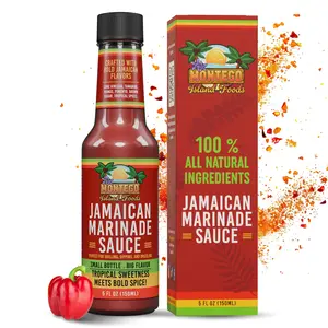 Montego Island Foods Jamaican Marinade Sauce – Bold Island Flavor with All-Natural Ingredients: Tamarind, Mango, Plump Juicy Raisins, Scotch Bonnet Peppers & Island Spices – 5oz Small-Batch Sauce for Grilling, Dipping & Drizzling