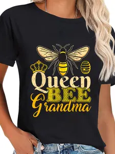 100% Cotton Beekeeper Cute Honey Bees Lover Queen Bee Grandma T-Shirt