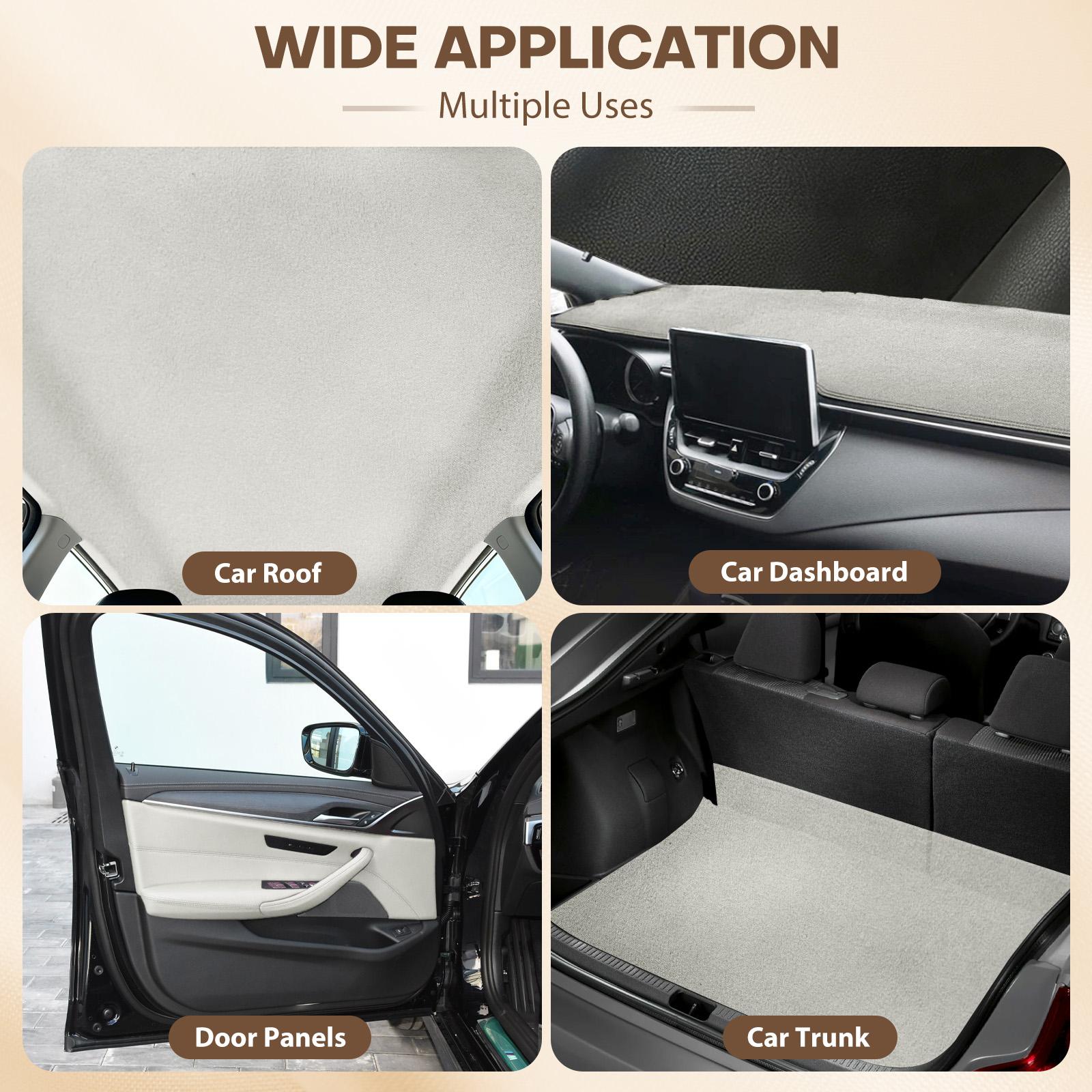 Suede Headliner 3mm Foam Fabric By Yard Ceiling with Backing Synthetic Upholstery Auto Car Roof Door Panels Liner Repair Replacement Boat Interior Refurbishment Renovation Trunk Dashboard  Durable Material