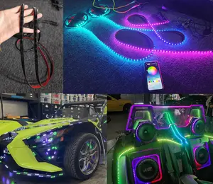 14PCS 4FT (1.2M/48inch) LED Light Strips - Black Out Tinted Smoked Design, Color Chaser Dream Chasing Lighting, Custom Fit for Polaris Slingshot Lights