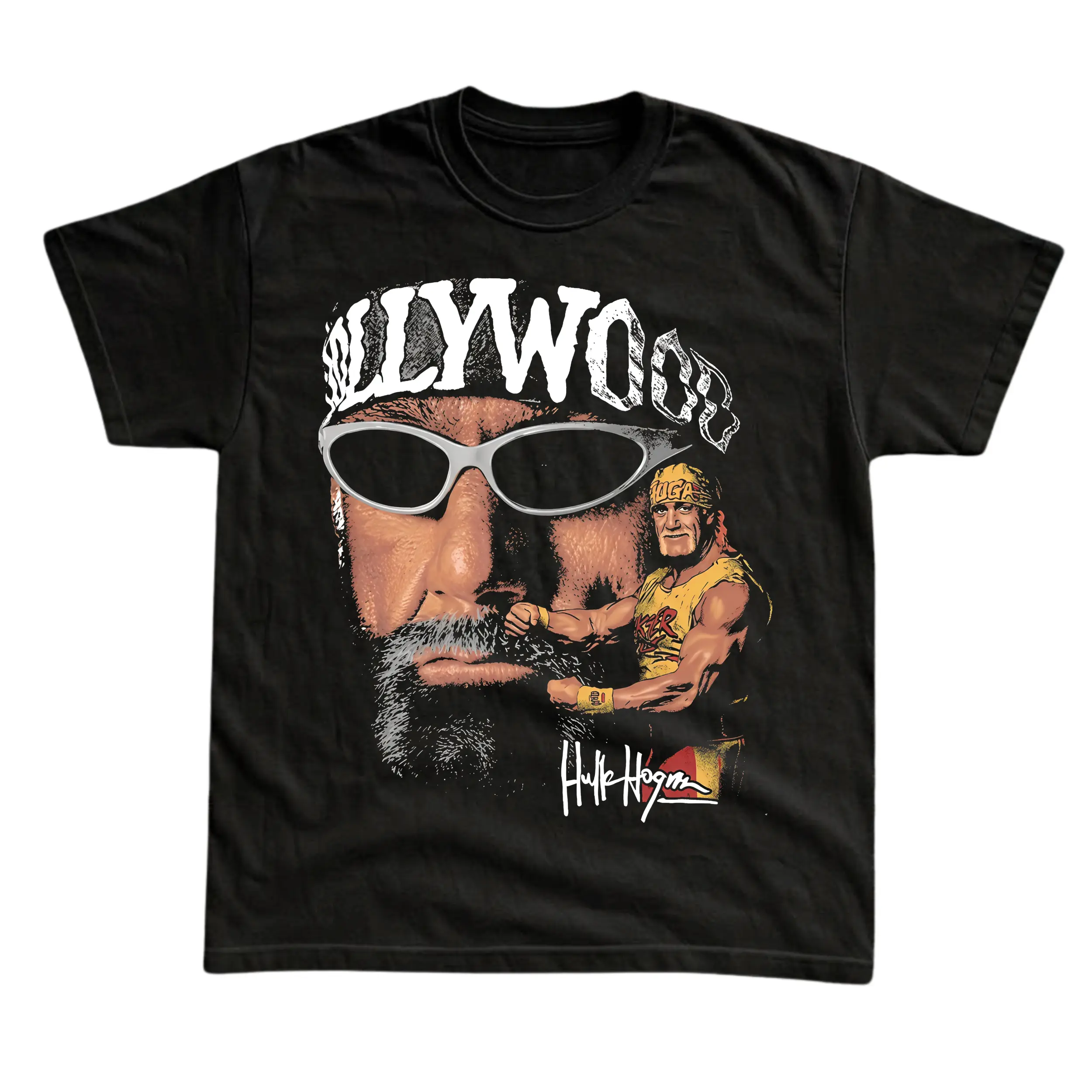 Gildan Men's and Women's T-Shirt, Vintage Hulk Hogan Graphic Tee, WWE T-Shirt, Urban Street Style Gothic Grunge Y2K Emo Scene Amity Affliction Style Clothes Menswear Womenswear Streetwear