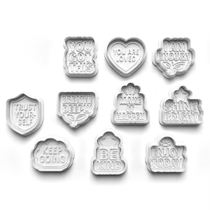 Affirmation cutter and stamp 2" baking , arts and crafts