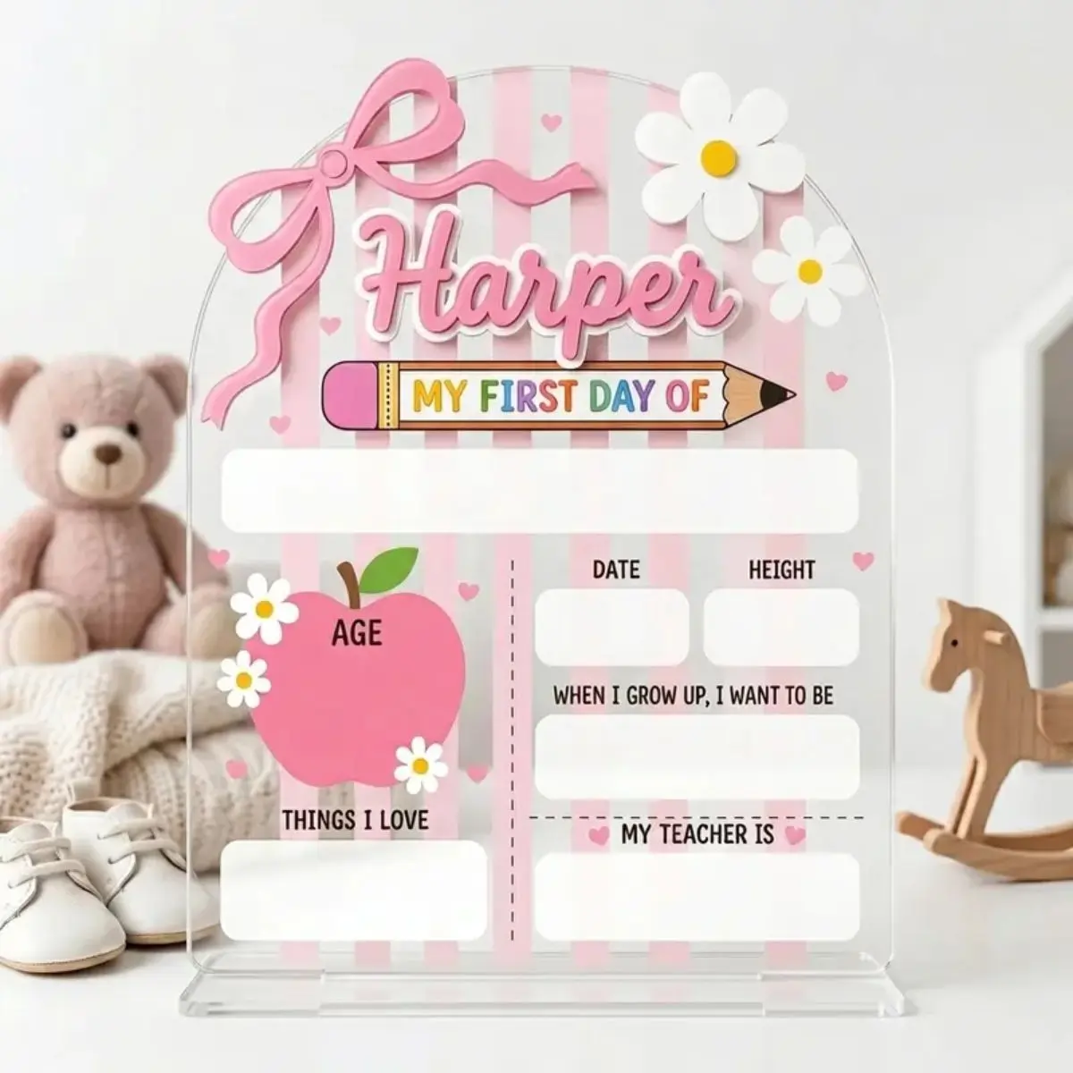 [Leave your name] Customized Back to School Sign, First Day of School Sign, Last Day of School Sign, Back to School Photo 1st Day Custom Kid School Board Sign