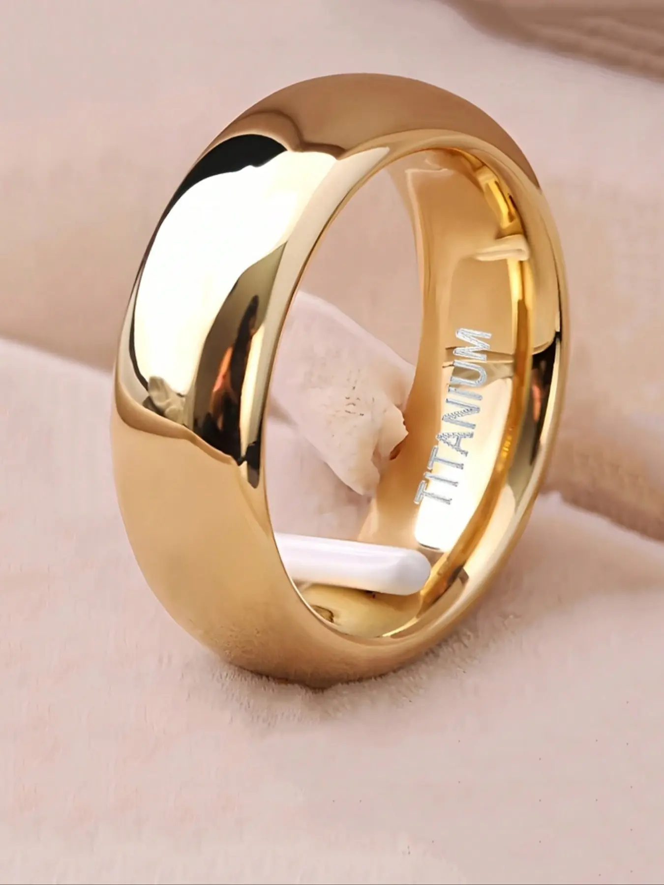 6mm Wide Ring - Gold Tone, Modern Minimalist Style, Durable Jewelry For Weddings, Valentine's Day, Graduation, Anniversaries, Unisex, Crafted With Quality Simulated Gems, Fashionable Accessories, Couple Rings, Fashion Promise Ring, Elegant Everyday Ring