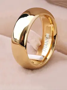 6mm Wide Ring - Gold Tone, Modern Minimalist Style, Durable Jewelry For Weddings, Valentine's Day, Graduation, Anniversaries, Unisex, Crafted With Quality Simulated Gems, Fashionable Accessories, Couple Rings