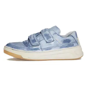 Acne Studios Leather Round-Toe Velcro Low-Top Skate Shoes for Women in Midnight Blue Trending Shoes, House White Official Shoes to Get / Maison Mihara Verifiable, with credentials and supporting global authentication