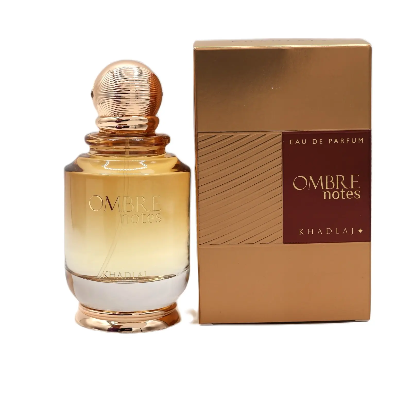 KHADLAJ Ombre Notes Eau de Parfum, Long-Lasting Aromatic Fragrances, Unisex Woody Scent with Caramel, Amber & Bergamot, 3.4 Fl Oz, Edp Liquid Perfumes, Coconut Fragrance, Smelling Good, Signature Scent, Unisex Fragrance