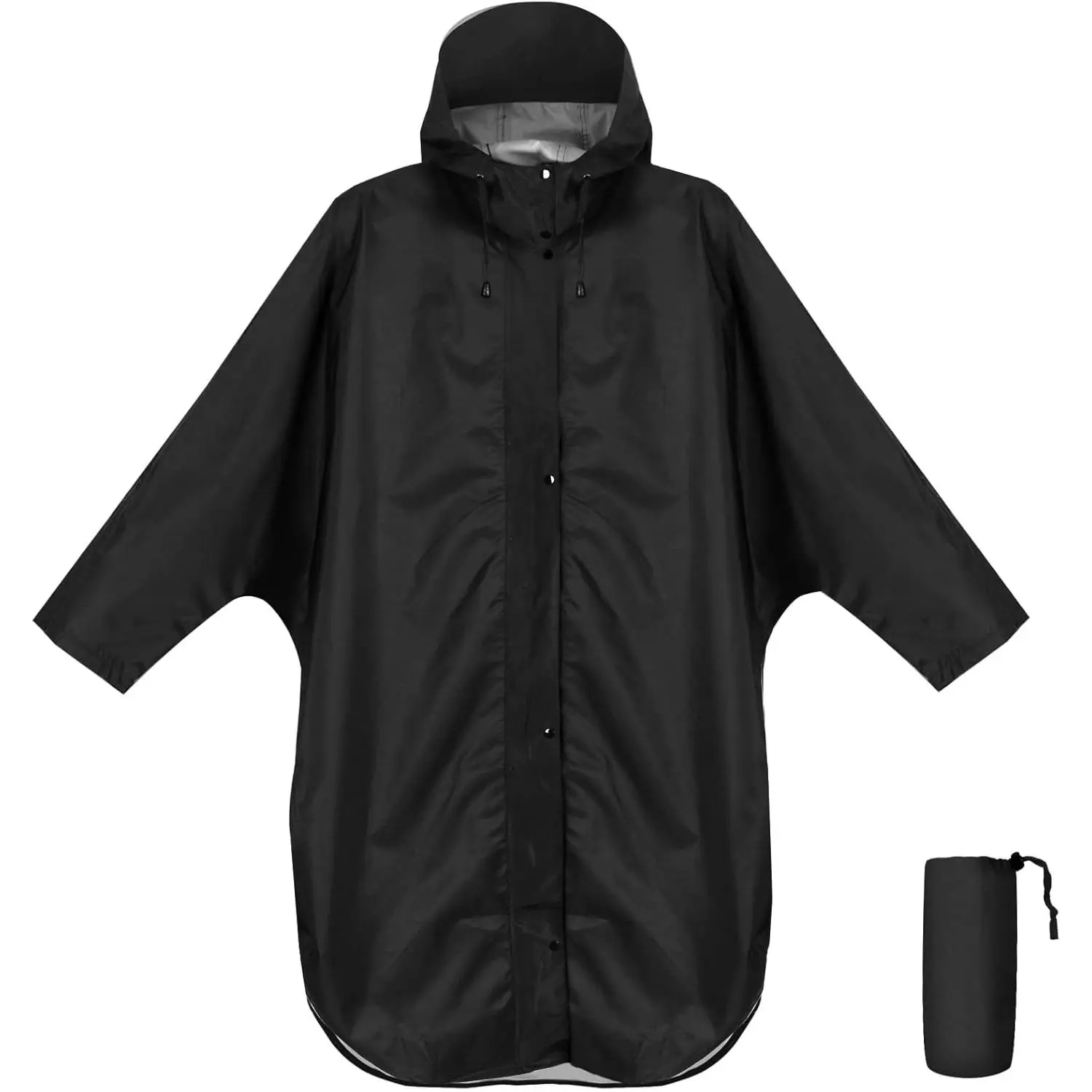 Adults' 1-Size Waterproof Raincoat - Lightweight Hooded Hiking Outerwear for Outdoor Activities, One Size