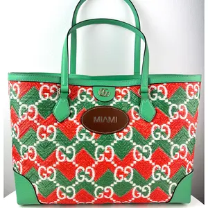Pre-owned GUCCI Raffia Tote Bags GUCCl Ophidia Gg Shoulder tote Limited Edition Miami